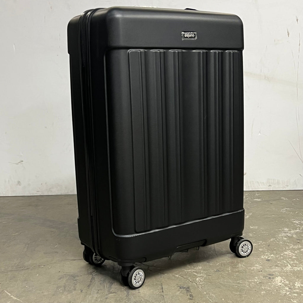 DEJUNO (3 PACK) Light Weight Expandable Spinner Rolling Suitcase Set BLACK 2207DJBF