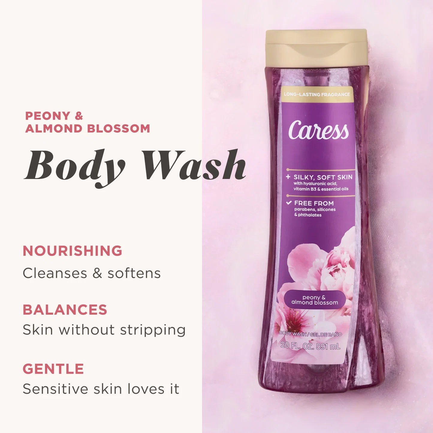 Caress Peony Almond Blossom Body Wash 20 fl oz
