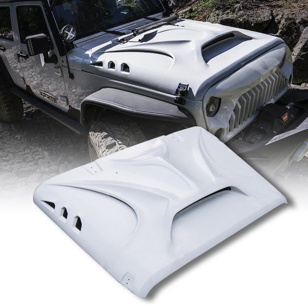 Xprite JK Fiberglass Hood with Scoop Vent | Beast Series