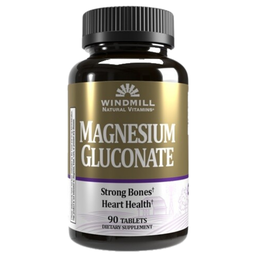 Windmill Magnesium Gluconate 500mg Supplement (90 Tablets)