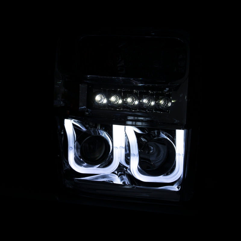 Anzo 2008-2010 Ford F-250 Projector Headlights w/ U-Bar Black