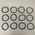 BEST WHOLESALE (12 PACK) Mini Beaded Marbled Silver Crystal Bracelets 3" Cuff