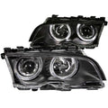 Anzo 1999-2001 BMW 3 Series E46 Projector Headlights w/ Halo Black