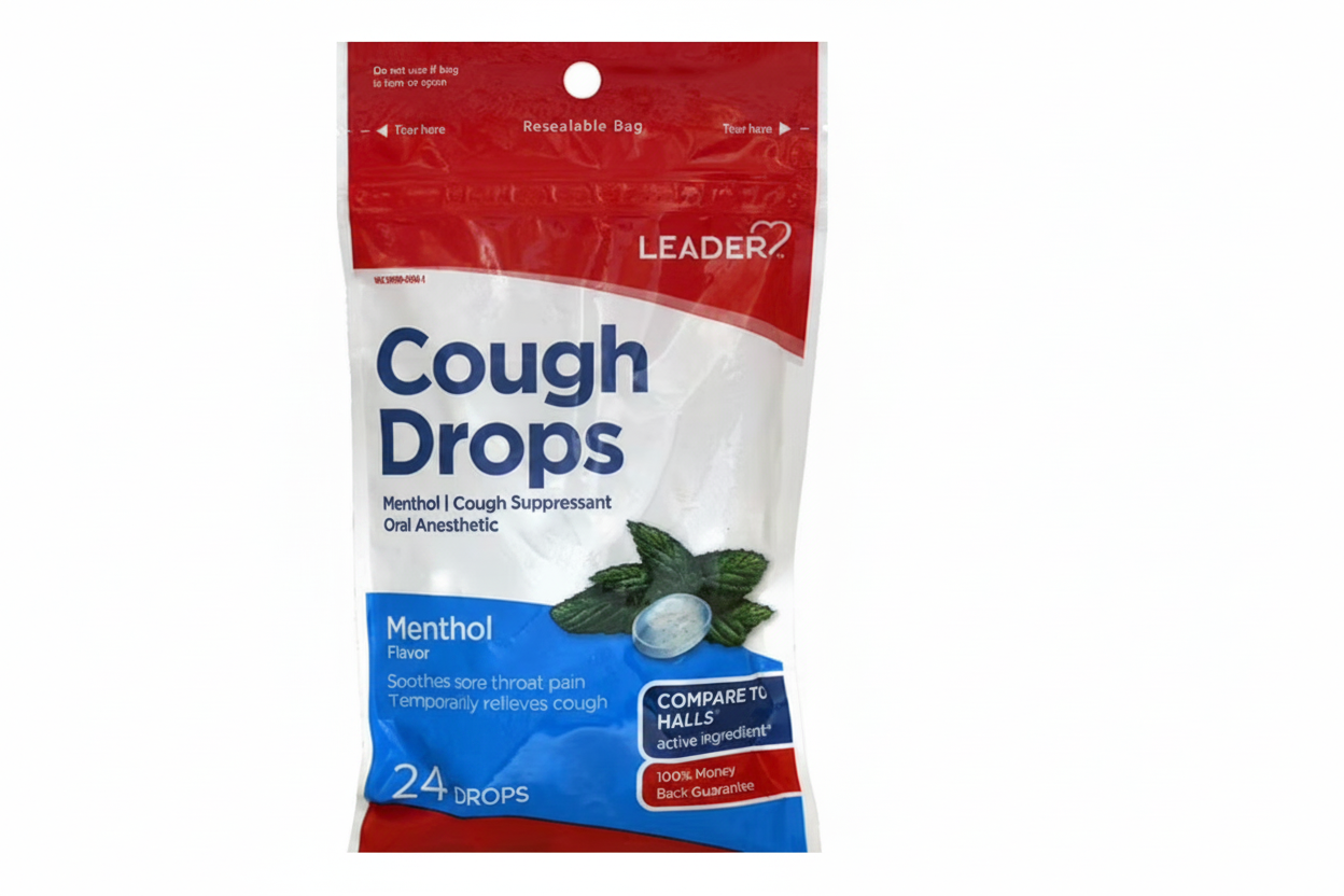 Leader Gluten Free Menthol Cough Drops (24 ct)