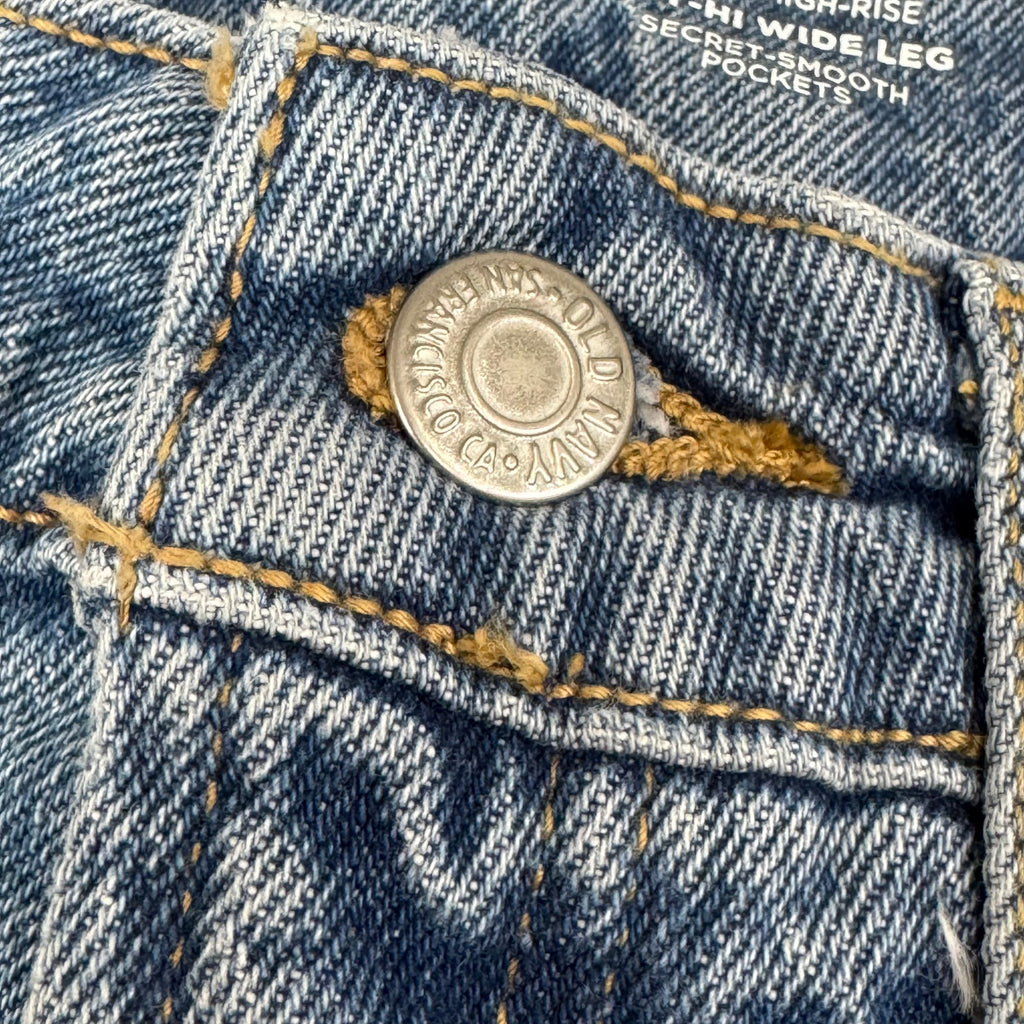 OLD NAVY Extra High-Waisted Sky-Hi Wide-Leg Jeans SZ 0