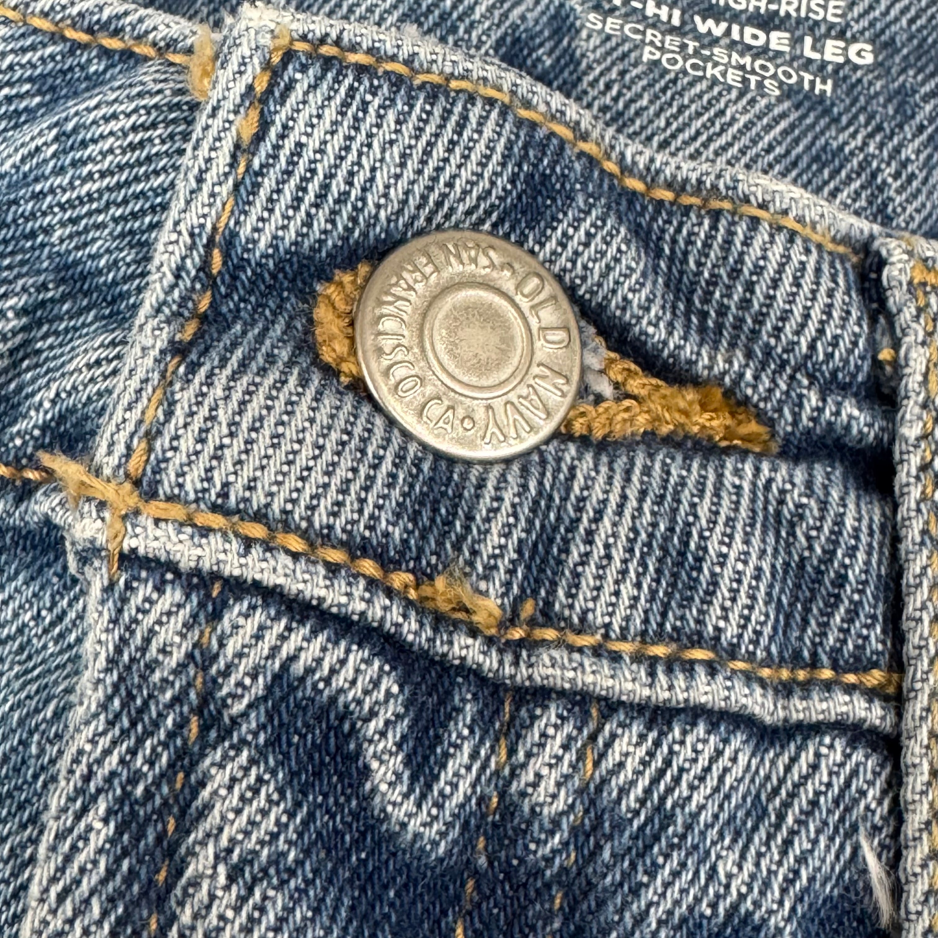 OLD NAVY Extra High-Waisted Sky-Hi Wide-Leg Jeans SZ 0