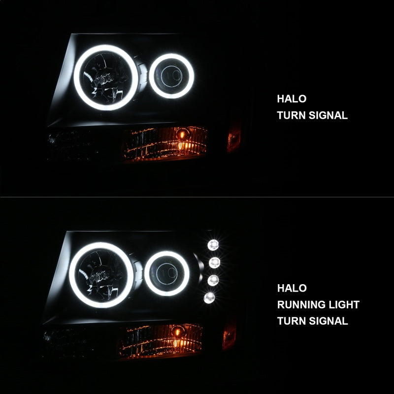 Anzo 2007-2013 Chevrolet Avalanche Projector Headlights w/ Halo Black(CCFL)