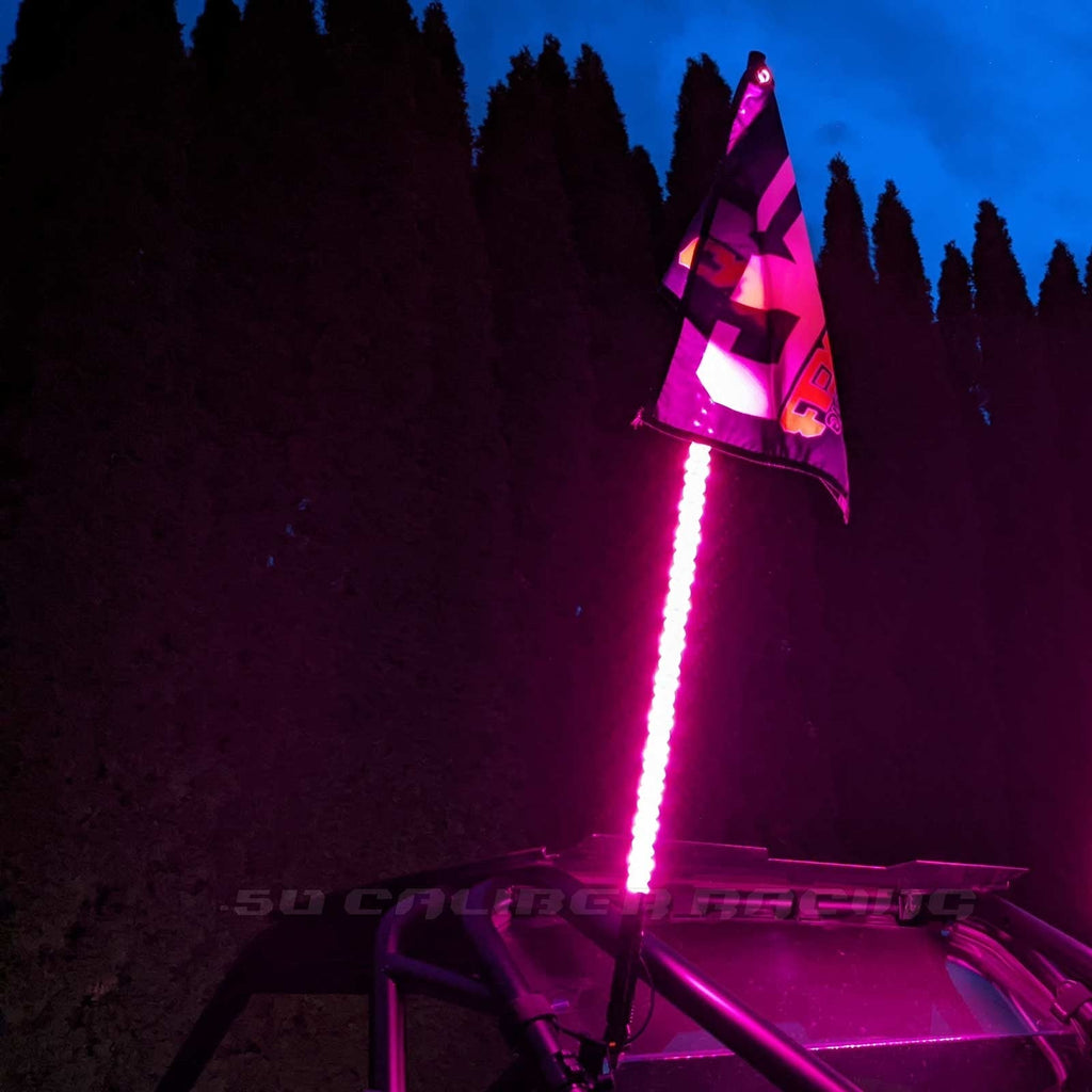Single 50 Cal LED Lighted Whip with Bluetooth App Control