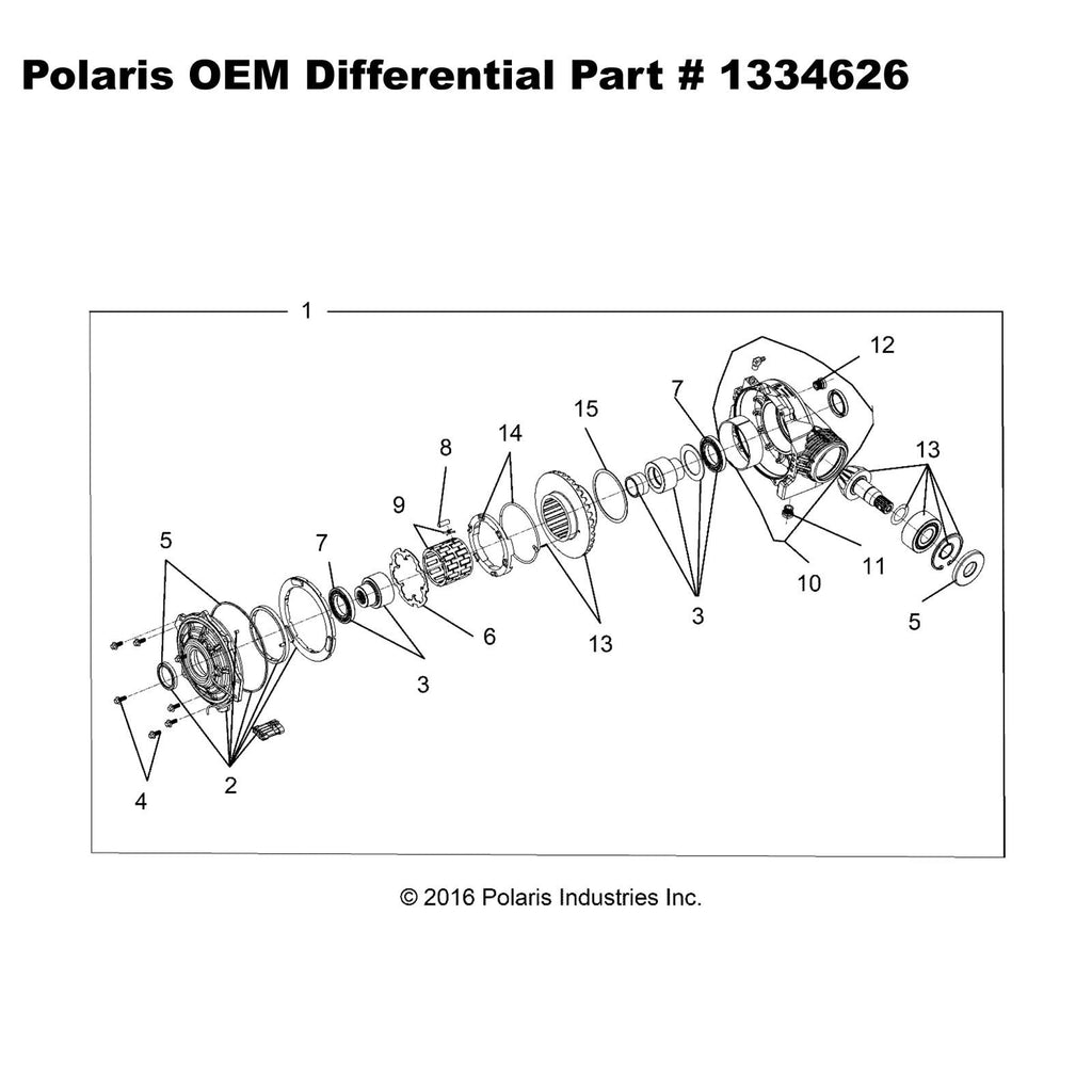 OEM Polaris Front Differential Part Number 1334626 -  General XP