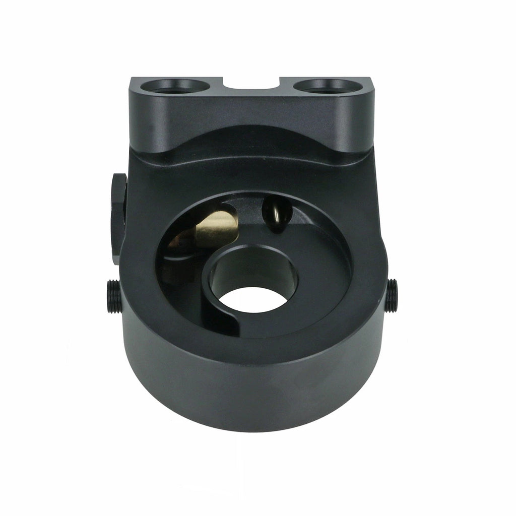 BOOST Products Billet Oil Filter Sandwich Plate Adapter  w/ Thermostat, black anodized
