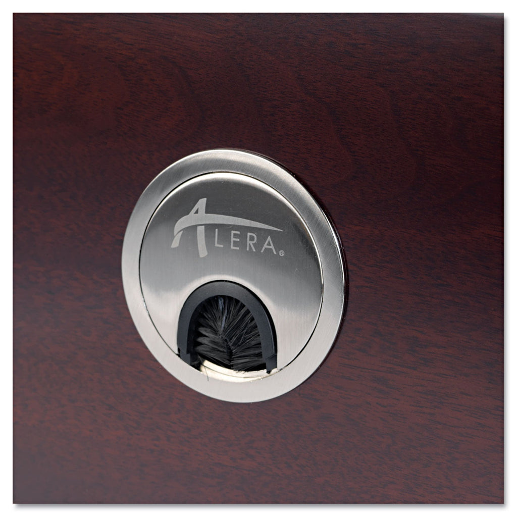 Alera Valencia Series Optional Grommets, 2.63" Diameter, Silver Metal, 2/Pack