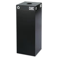 Safco Public Square Can-Recycling Container, Square, Steel, 37 gal, Black