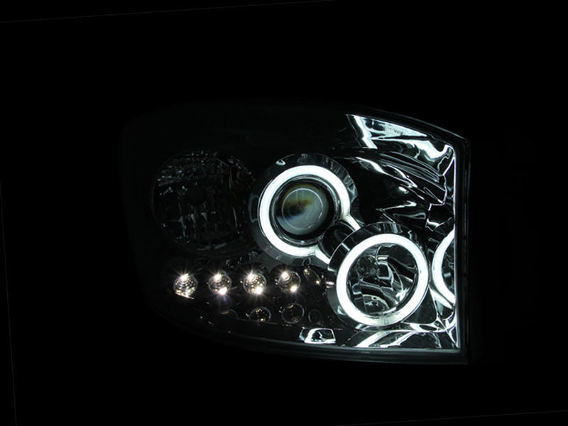 Anzo 2006-2008 Dodge Ram 1500 Projector Headlights w/ Halo Chrome (CCFL)
