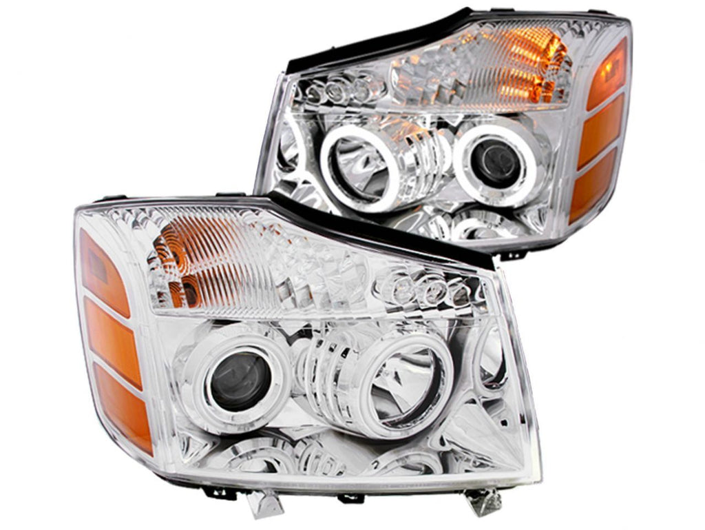 Anzo 2004-2007 Nissan Armada Projector Headlights w/ Halo Chrome (CCFL)