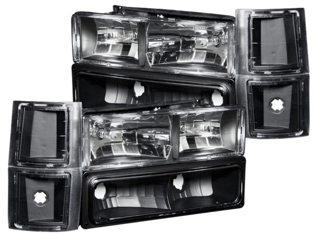 Anzo 1994-1998 Chevrolet C1500 Crystal Headlights Black