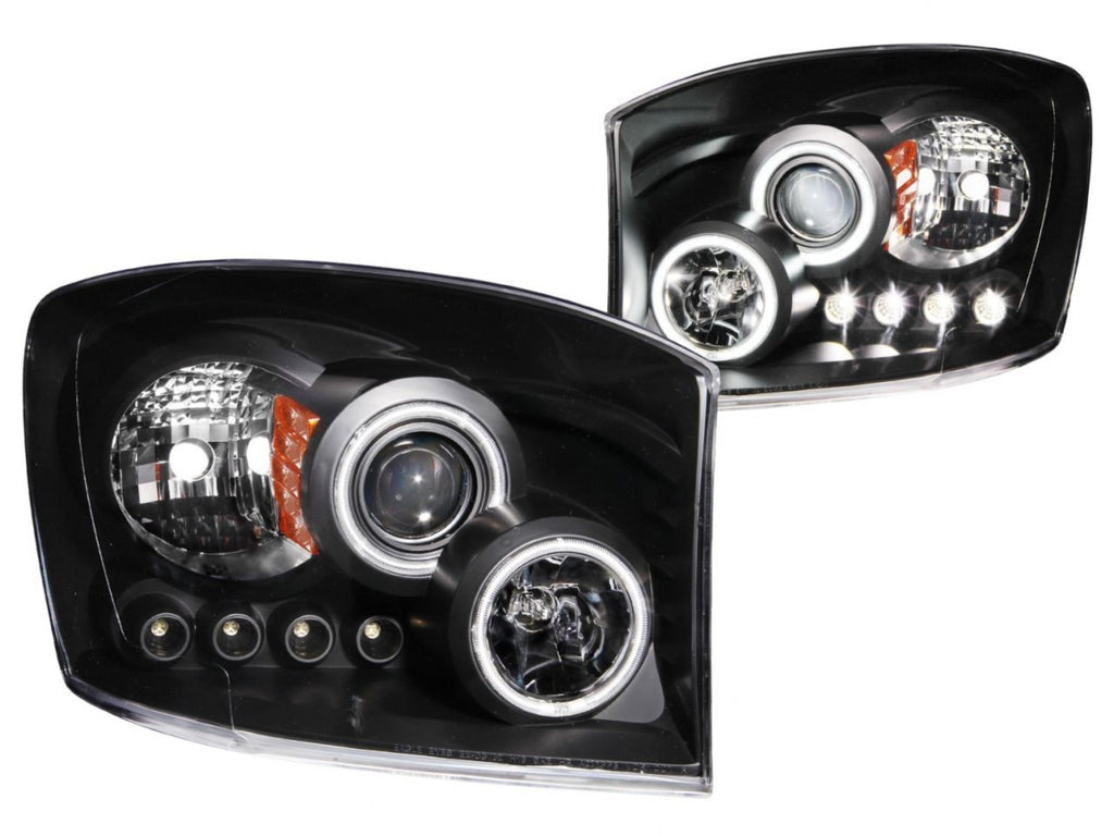 Anzo 2006-2008 Dodge Ram 1500 Projector Headlights w/ Halo Black (CCFL)