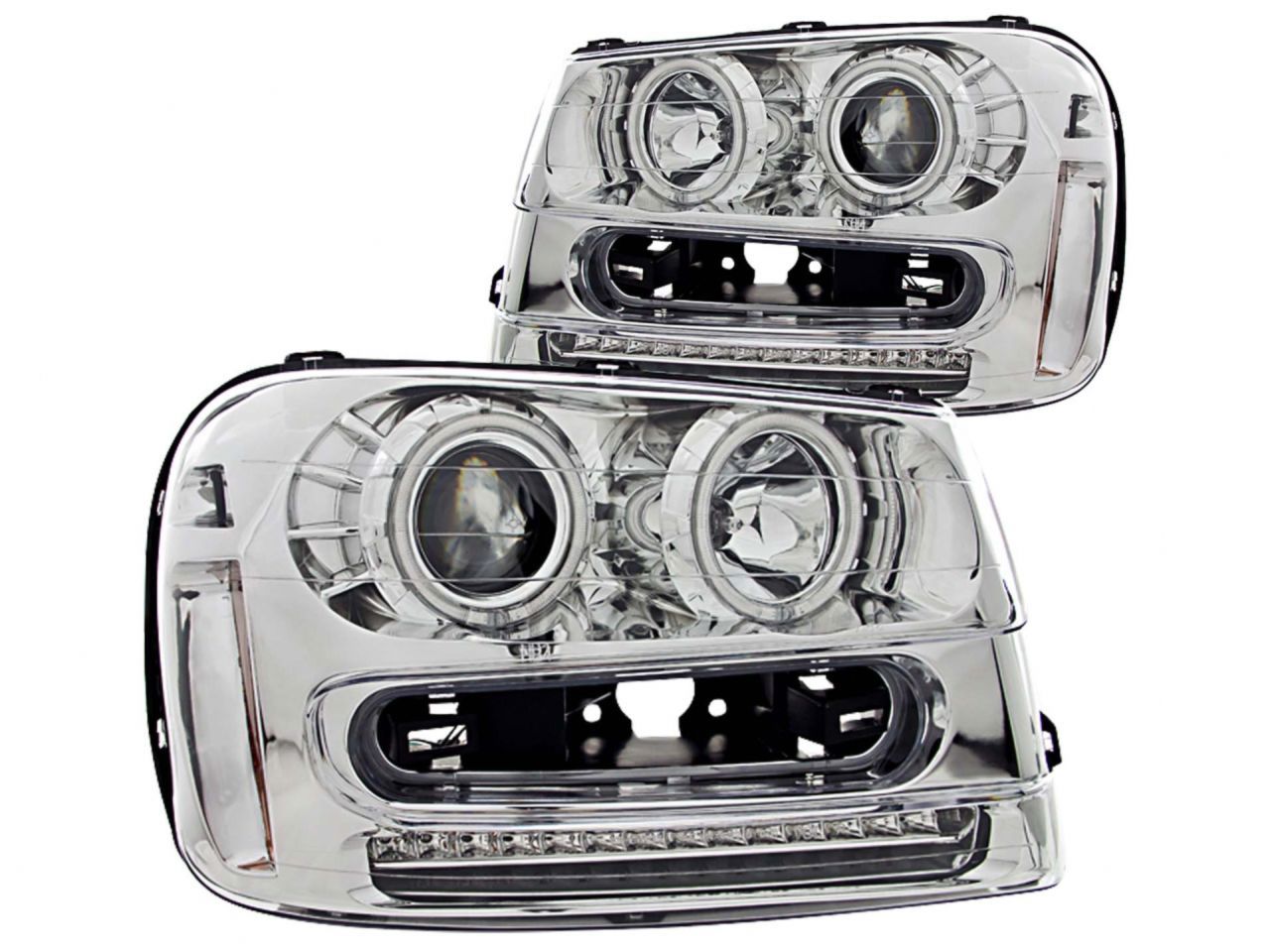 Anzo 2002-2009 Chevrolet Trailblazer Projector Headlights w/ Halo Chrome