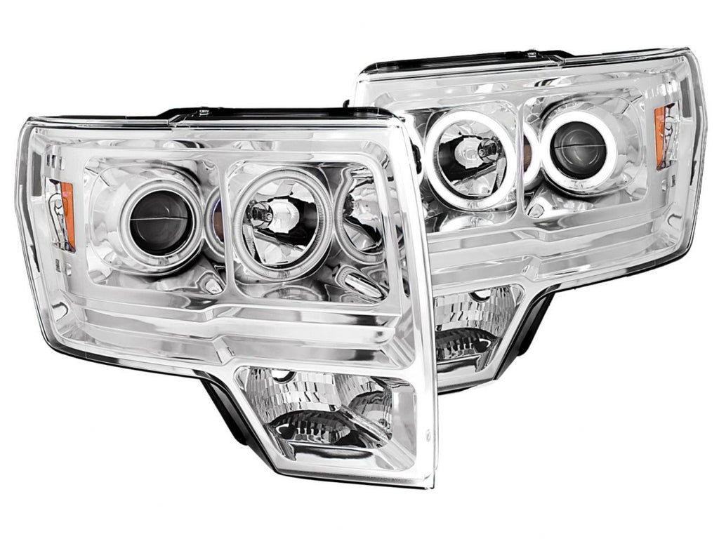 Anzo 2009-2014 Ford F-150 Projector Headlights w/ Halo Chrome (CCFL)