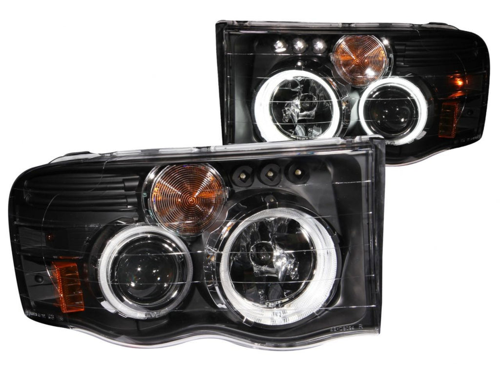Anzo 2002-2005 Dodge Ram 1500 Projector Headlights w/ Halo Black (CCFL) G2