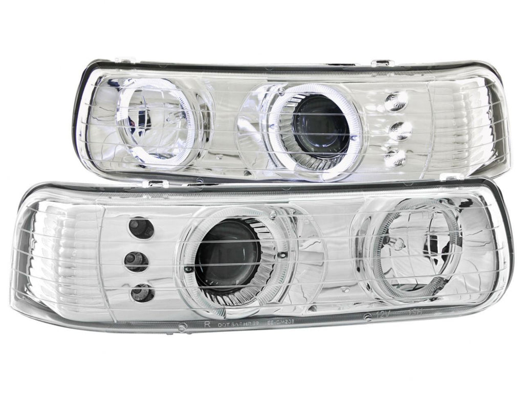 Anzo 1999-2002 Chevrolet Silverado 1500 Projector Headlights w/ Halo Chrome