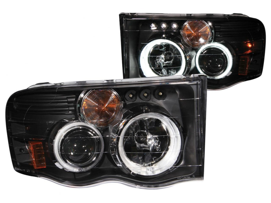 Anzo 2002-2005 Dodge Ram 1500 Projector Headlights w/ Halo Black G2