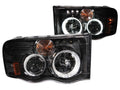Anzo 2002-2005 Dodge Ram 1500 Projector Headlights w/ Halo Black G2
