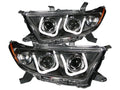 Anzo 2011-2013 Toyota Highlander Projector Headlights w/ U-Bar Black