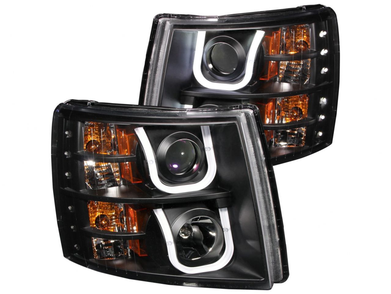 Anzo 2007-2013 Chevrolet Silverado 1500 Projector Headlights w/ U-Bar Black