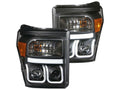 Anzo 2011-2015 Ford F-250 Projector Headlights w/ U-Bar Black
