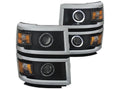 Anzo 2014-2015 Chevrolet Silverado Projector Headlights w/ Halo Black Clear