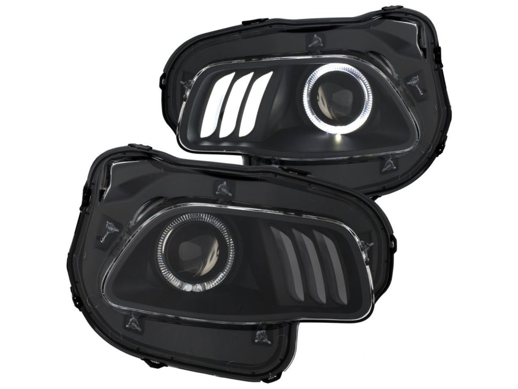 Anzo 2014-2016 Jeep Cherokee Projector Headlights Black Clear w/ White