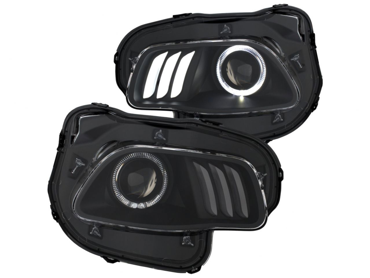Anzo 2014-2016 Jeep Cherokee Projector Headlights Black Clear w/ White