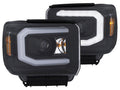 Anzo 14-17 GMC Sierra 1500 Projector Headlights w/ Plank Style - Black