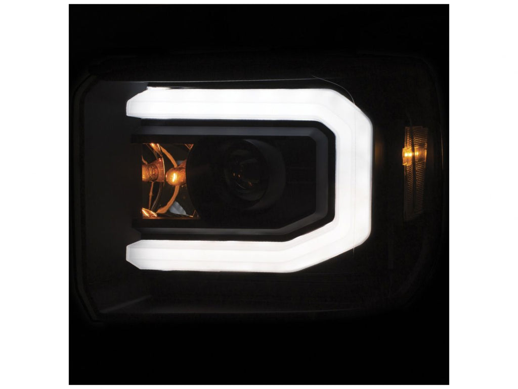 Anzo 14-17 GMC Sierra 1500 Projector Headlights w/ Plank Style - Black