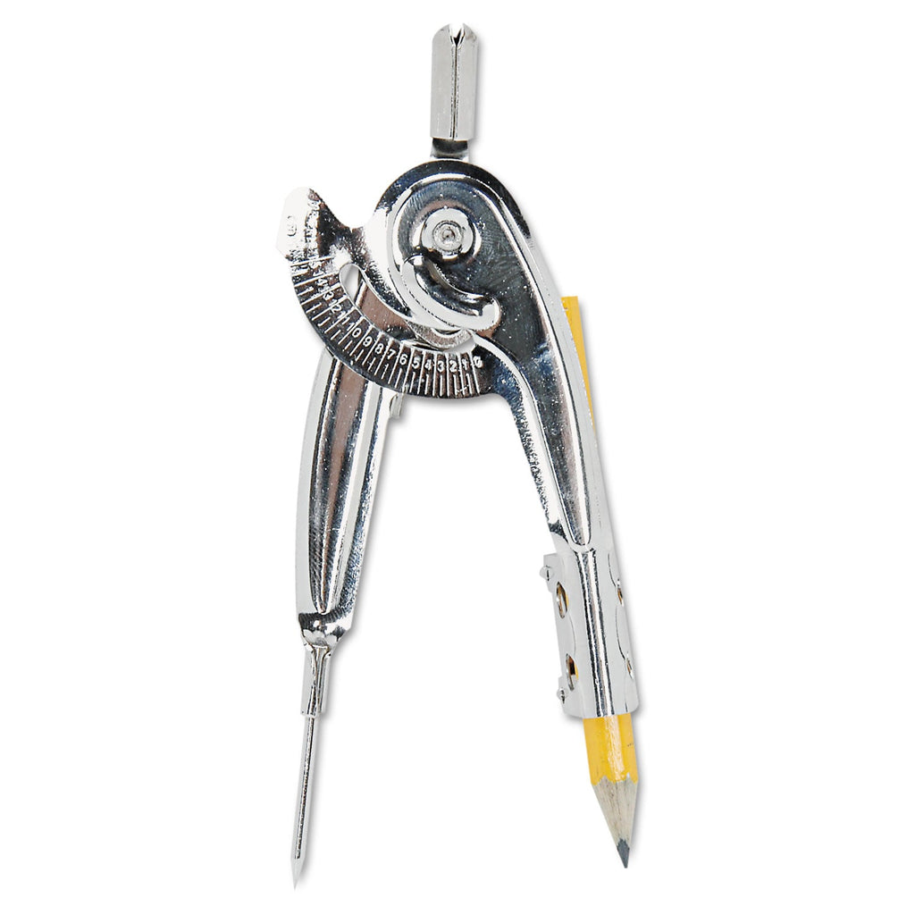Charles Leonard Ball Bearing Compass with Traditional Pointed Tip, 12" Maximum Diameter, Metal, Dozen