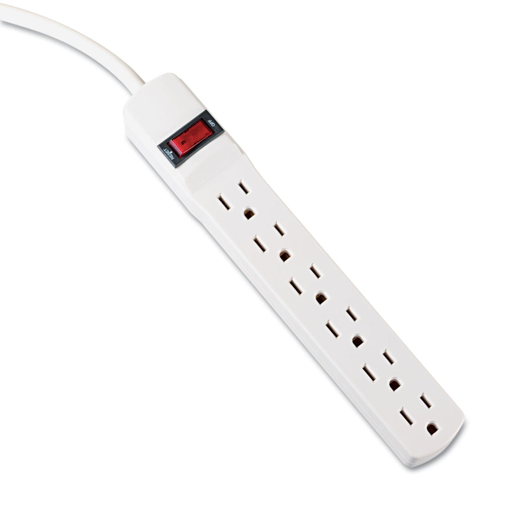 Innovera Power Strip, 6 Outlets, 6 ft Cord, Ivory