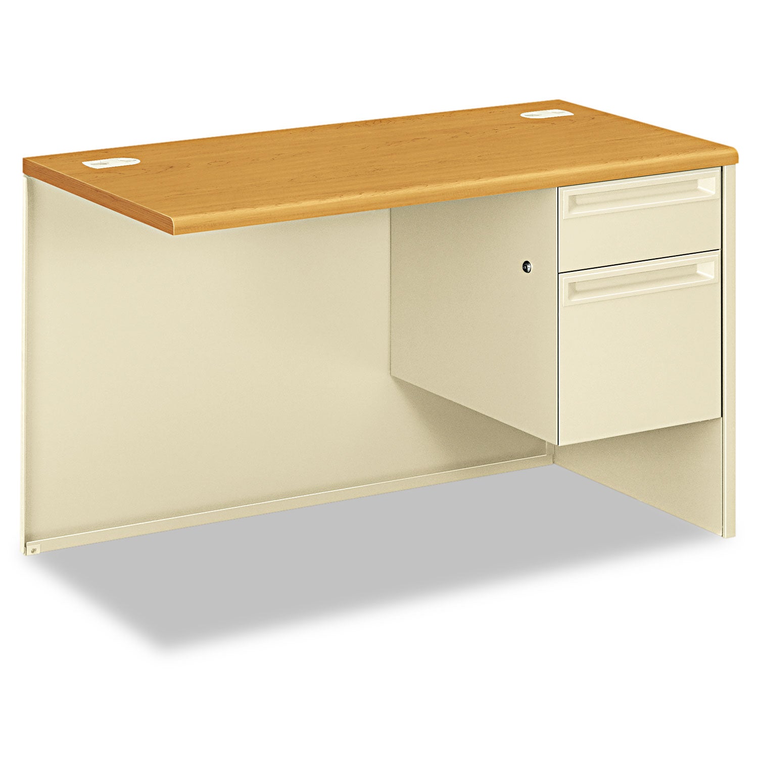 HON 38000 Series Flush Return, Right, 48w x 24d x 29.5h, Harvest/Putty