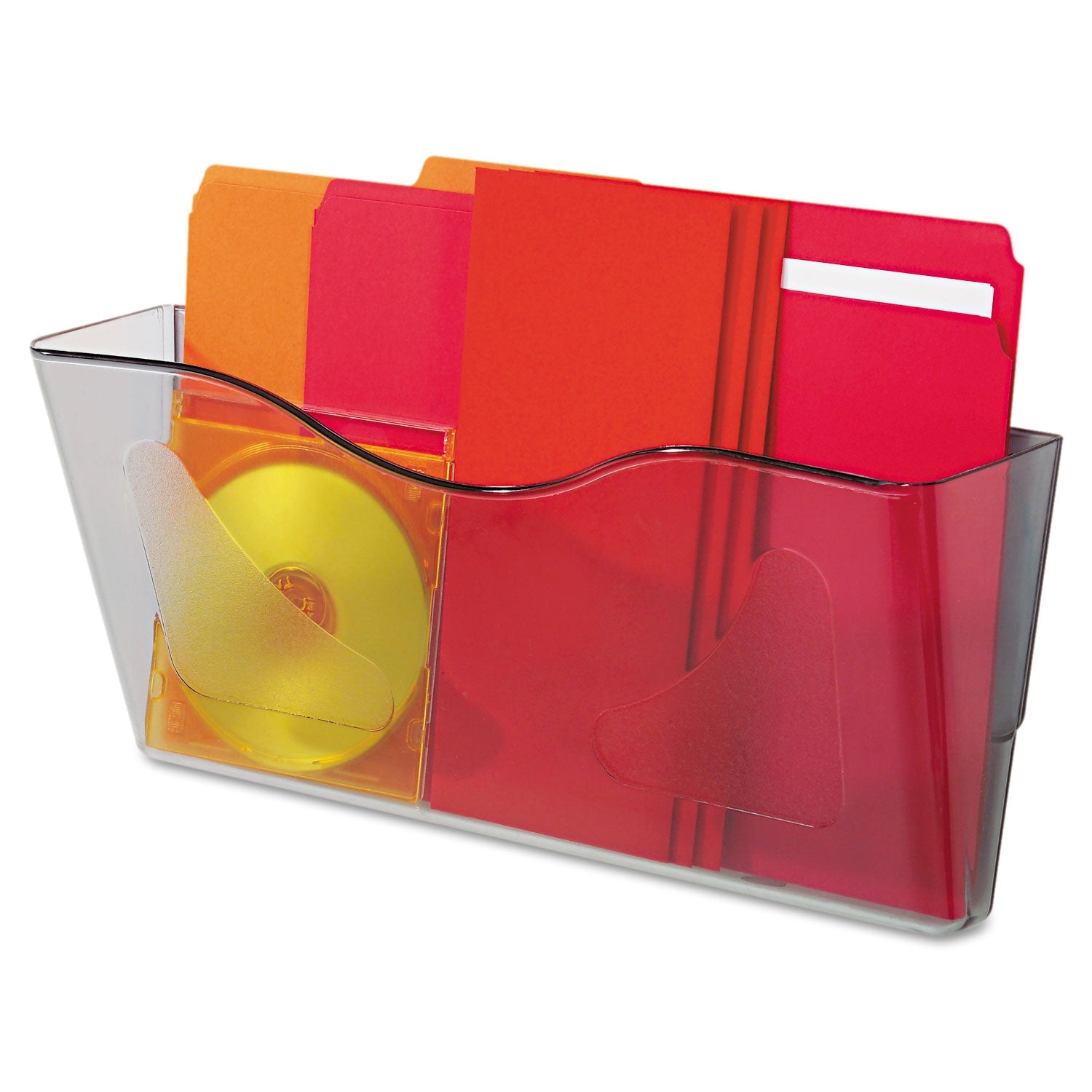 deflecto Euro-Style DocuPocket Landscape Wall File, Larger Files/Tabloid Size, 15" x 4" x 6.63", Smoke