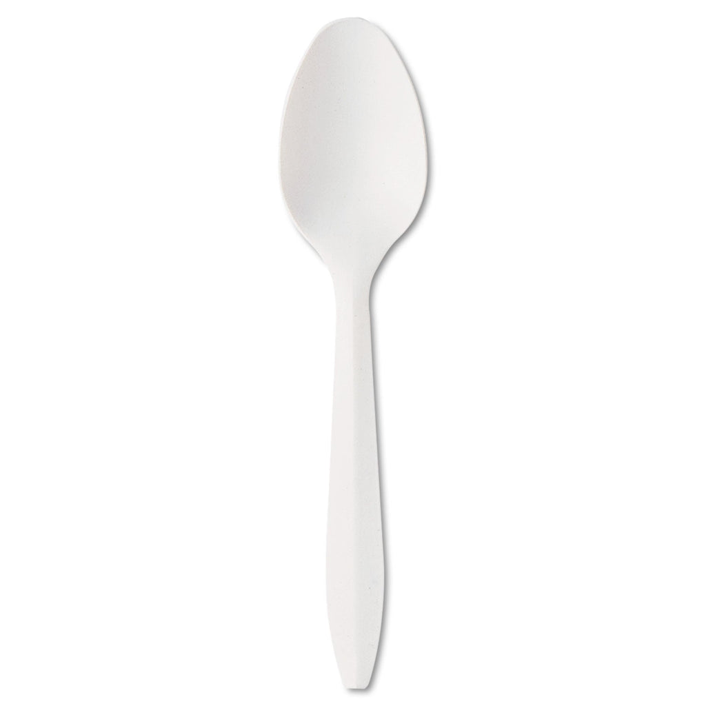 Boardwalk Mediumweight Polypropylene Cutlery, Teaspoon, White, 1000/Carton