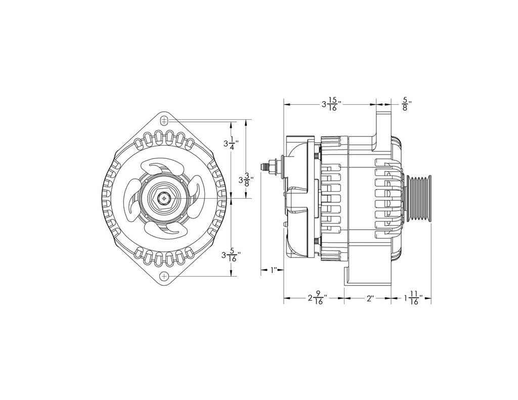 Mechman 170 Amp Marine High Output Alternator - Replaces 20827 11SI