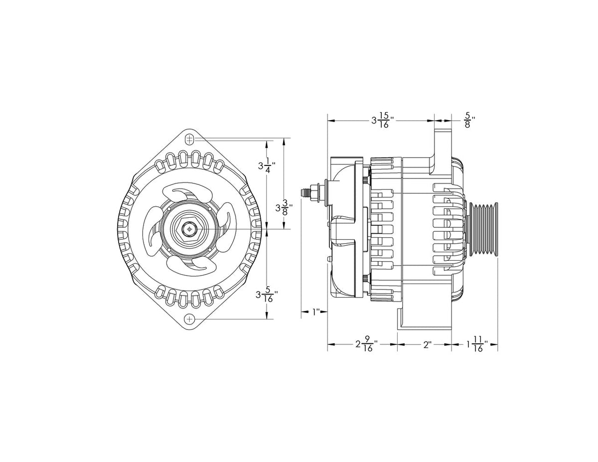 Mechman 170 Amp Marine High Output Alternator - Replaces 20827 11SI
