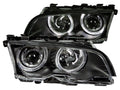Anzo 1999-2001 BMW 3 Series E46 Projector Headlights w/ Halo Black