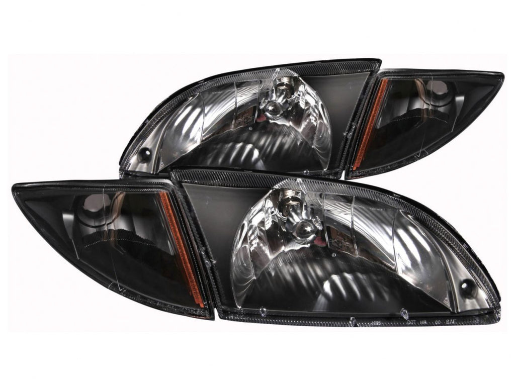 Anzo 2000-2002 Chevrolet Cavalier Crystal Headlights Black