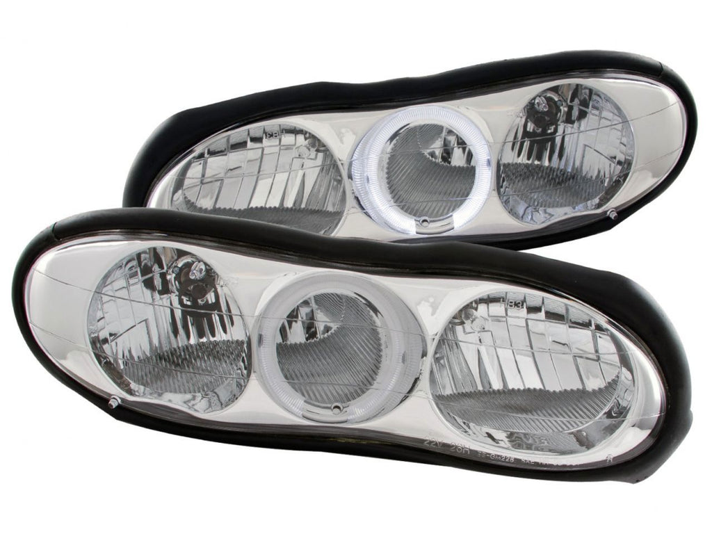 Anzo 1998-2002 Chevrolet Camaro Crystal Headlights w/ Halo Chrome