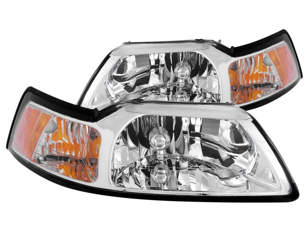 Anzo 1999-2004 Ford Mustang Crystal Headlights Chrome