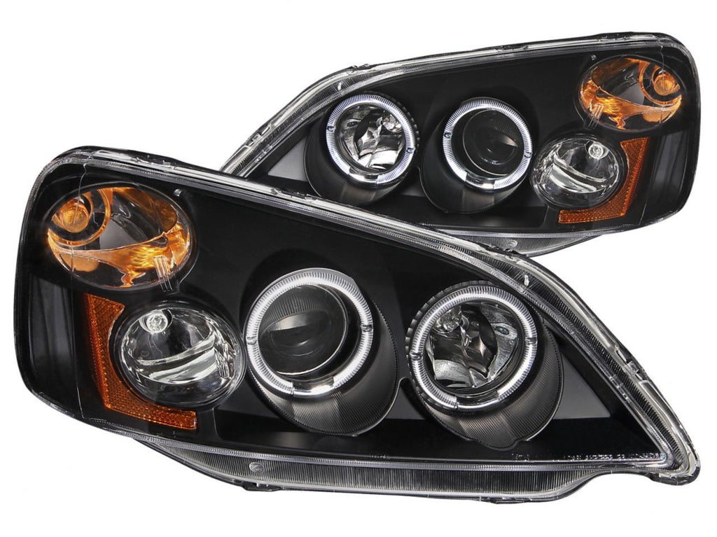 Anzo 2001-2003 Honda Civic Projector Headlights w/ Halo Black