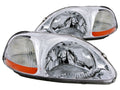 Anzo 1996-1998 Honda Civic Crystal Headlights Chrome