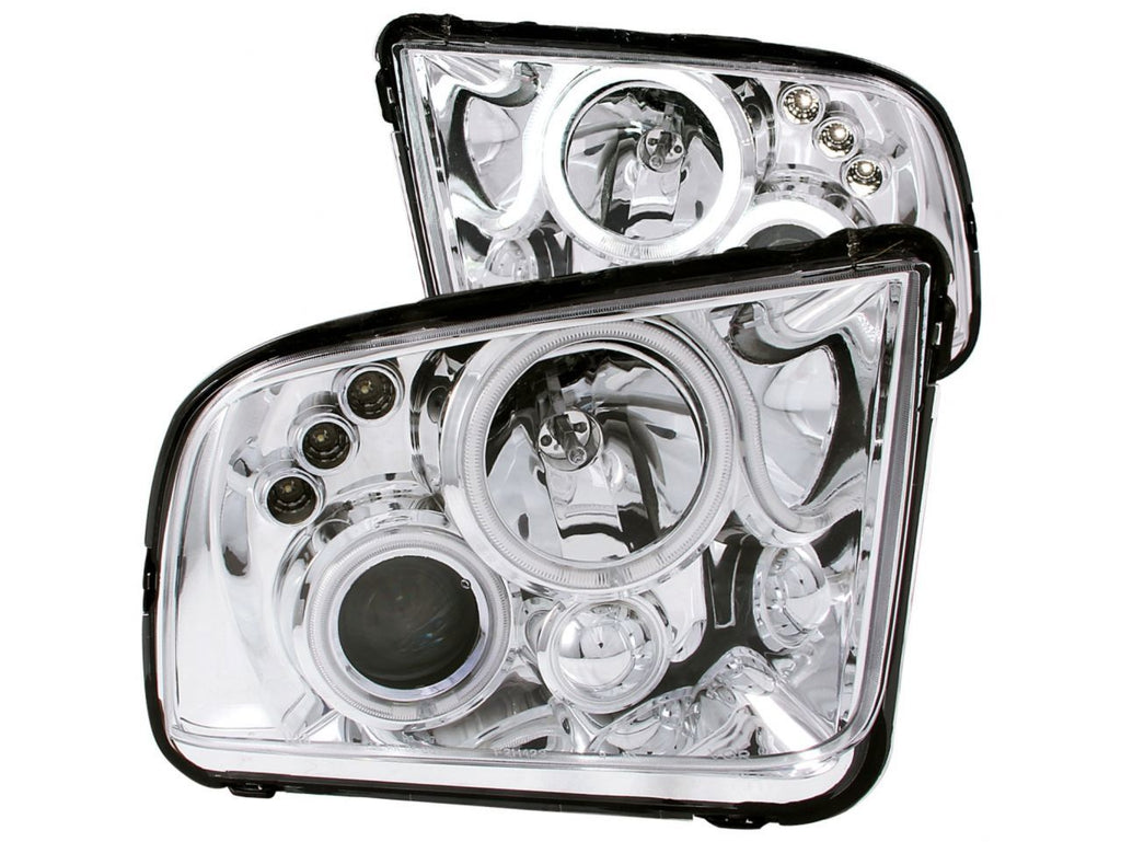 Anzo 2005-2009 Ford Mustang Projector Headlights w/ Halo Chrome