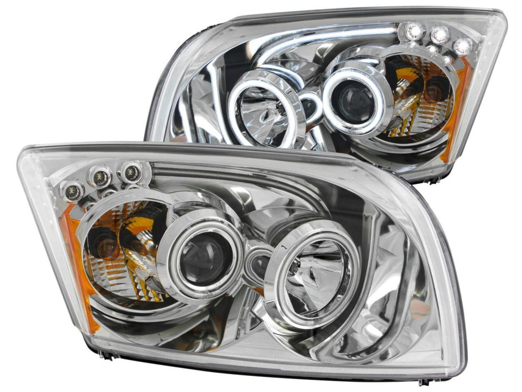 Anzo  2007-2012 Dodge Caliber Projector Headlights w/ Halo Chrome (CCFL