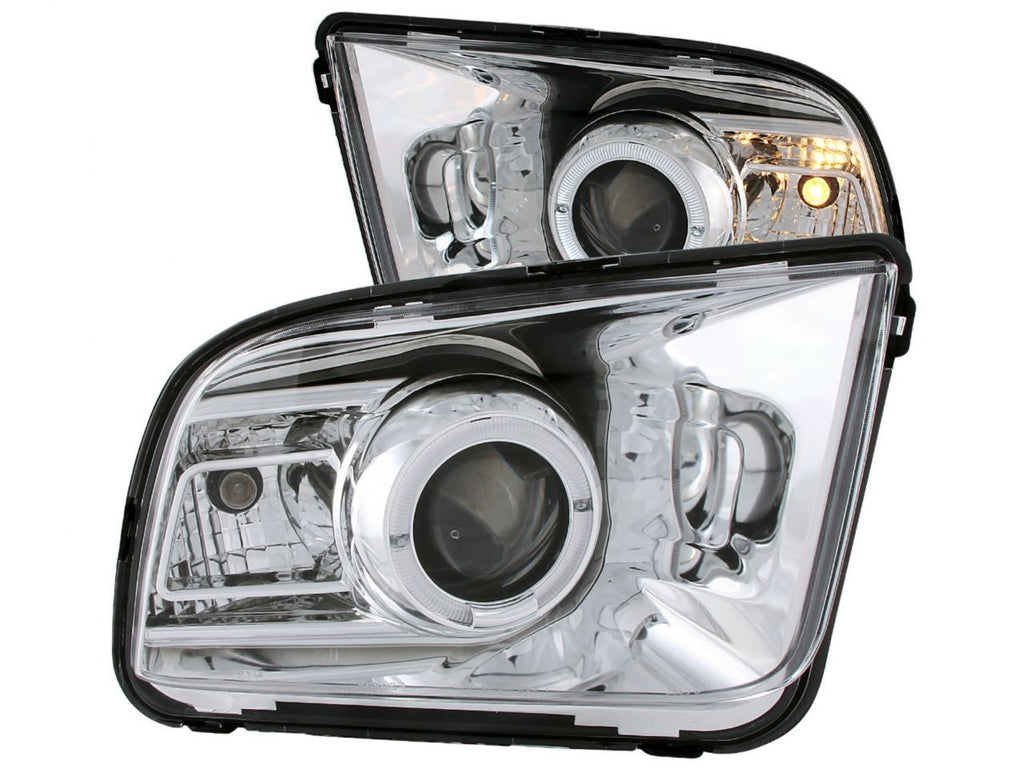 Anzo 2005-2009 Ford Mustang Projector Headlights w/ Halo Chrome